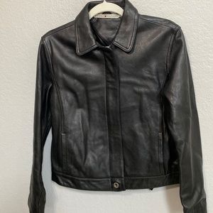 Tommy Hilfiger Black Leather Jacket Size Small.